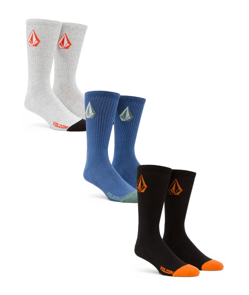 Volcom Full Stone Sock 3 Pack - Blueberry