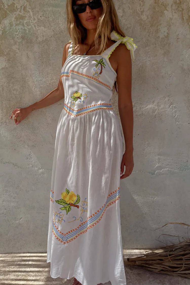 White Corfu Midi Dress