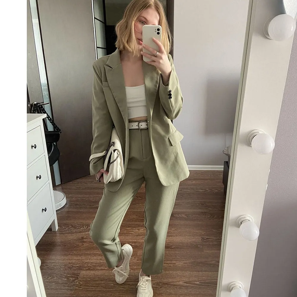 Women Blazer And Guard Pants Sets Two Pieces Women Formal Suit