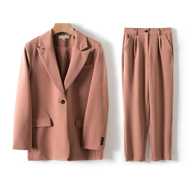 Women Blazer And Guard Pants Sets Two Pieces Women Formal Suit