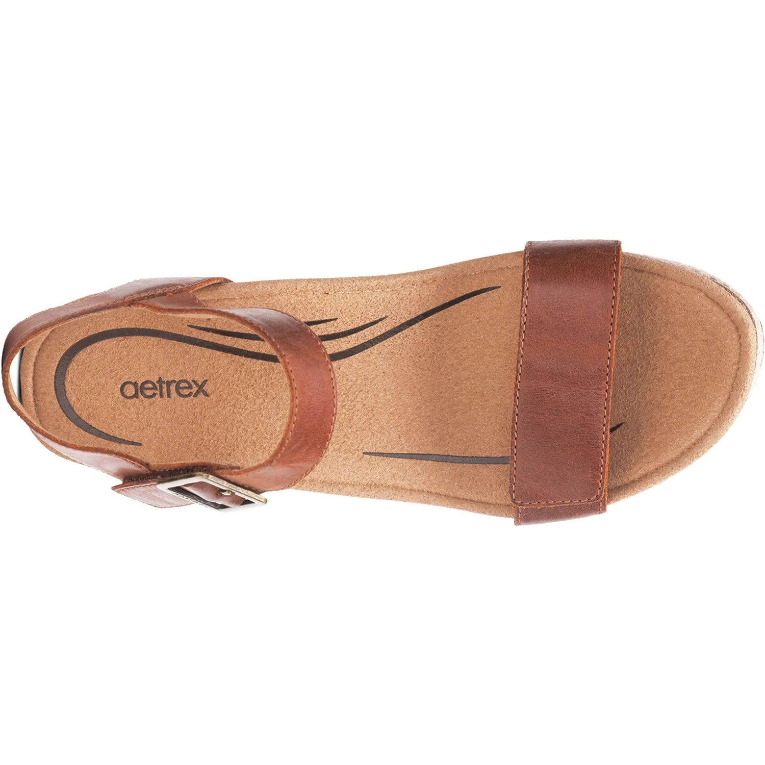 Women's Aetrex Sydney Walnut Leather