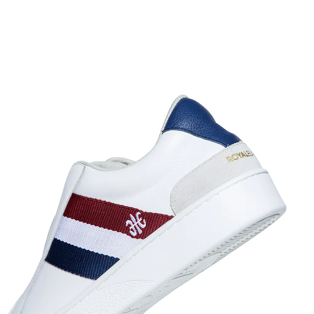 Women's Bishop White Red Blue Leather Sneakers 91711-015