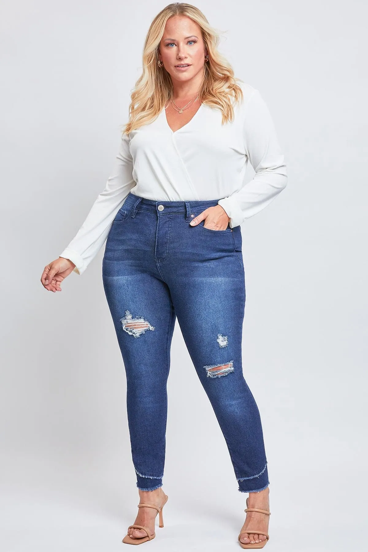 Women's Plus Size Sustainable High Rise Skinny Ankle Jeans