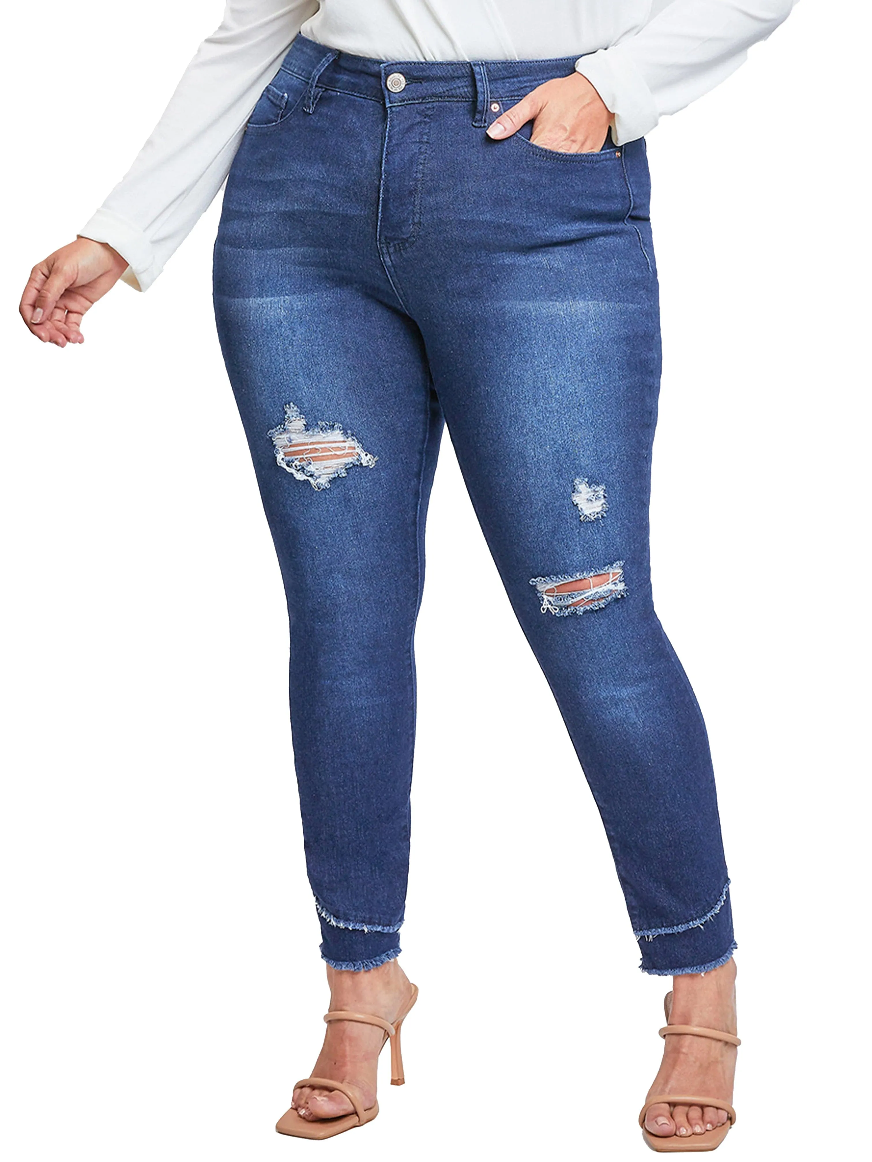 Women's Plus Size Sustainable High Rise Skinny Ankle Jeans