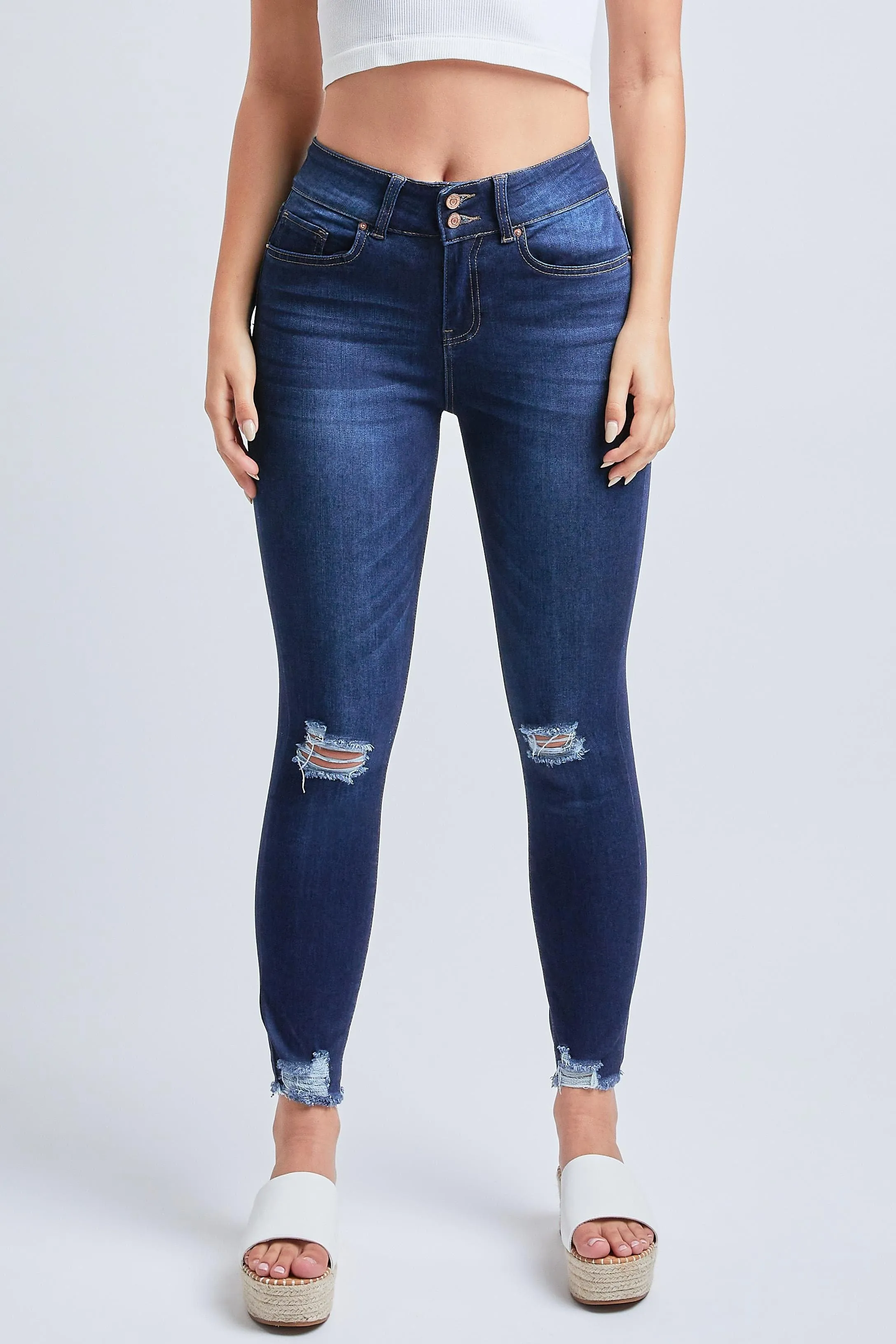 Women's Sustainable Destructed Ankle Hem Jeans