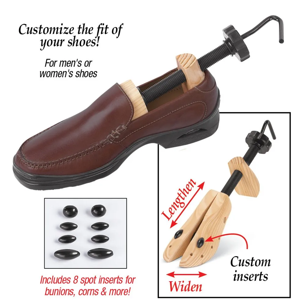 Wooden Shoe Stretcher - Large Size (2 Pack) for Comfort